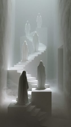 Art White Minimal Fantasy Stairway Fog Blur