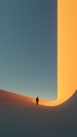 Art Surreal Minimal Silhouette Flare Gradient