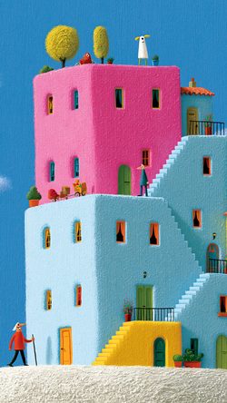 Art Architecture Sref Profile Qsbppgt Illust Colorful Surreal Building Minimal Clouds
