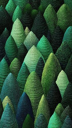 bm93-art-abstract-green-cones-texture-pattern-surreal