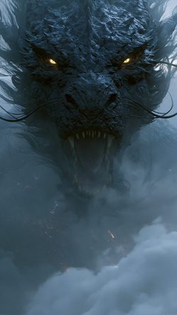 Art Dragon Fantasy Creature Mist Dark Flare