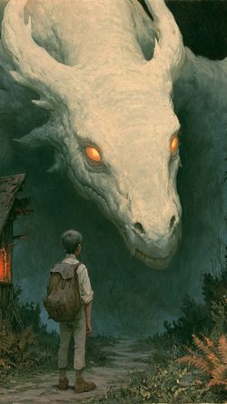Art Fantasy Dragon Boy Surreal Dark Flare