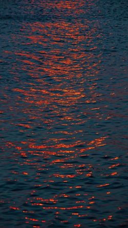 Art Water Reflection Ripples Dark Orange