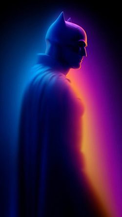 Art Batman Silhouette Neon Gradient People Dark