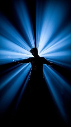Art Silhouette Blue Light Beam Stage Dramatic