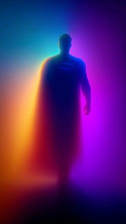 Art Silhouette Neon Flare Gradient Bokeh Figure