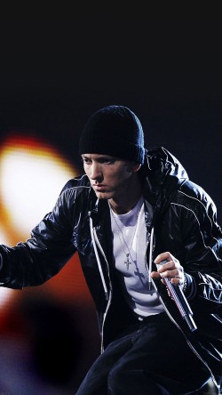 Eminem performs at the 52nd annual Grammy Awards in Los Angeles