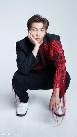 Ppl Bts RM Kpop Studio Fashion Squatting Red Boy Idol Music