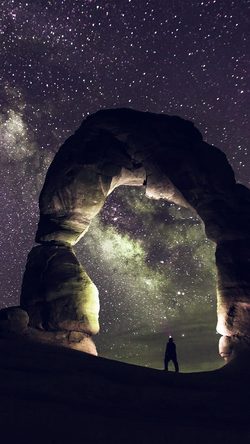 Night Sky Mountain Star Space Nature