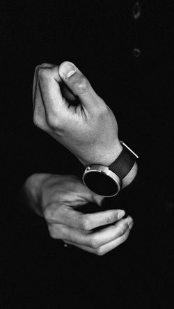 Watch Man Hand Minimal Nature BW Dark