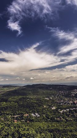 Top OF The World Green Mountain City Nature Sunny