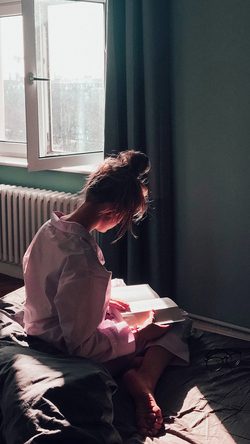 Girl Reading Sunlight Home City Nature Summer