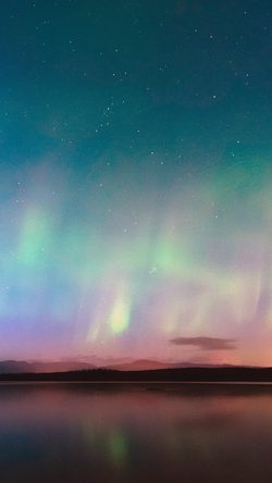 Nature Aurora Sea River Mountain Sky Star Red