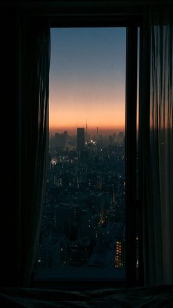 Nature HN AR Profile HD V City Sunset Window Dusk Skyline Silhouette