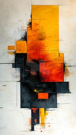 Pattern Abstract Geometric Artwork Orange